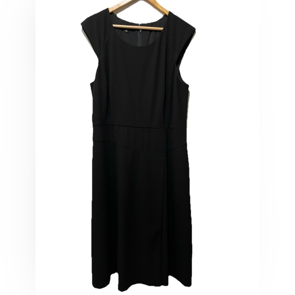 Talbots Black Career Sheath Dress Women 18 Classic Workwear Below Knee - Picture 2 of 8